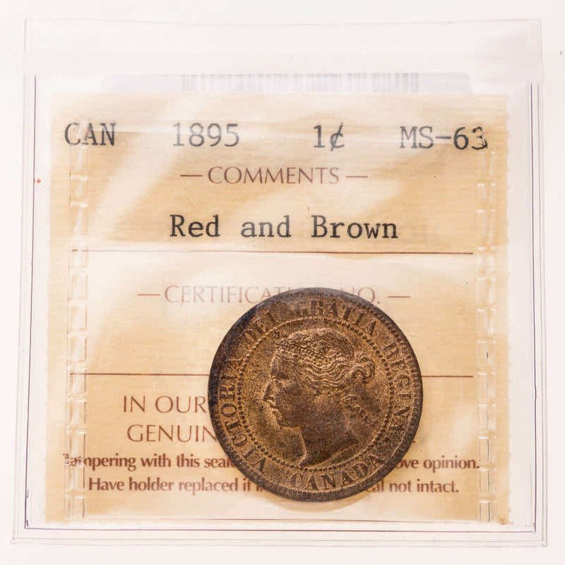 1 cent 1895 Red and Brown ICCS MS-63 Default Title