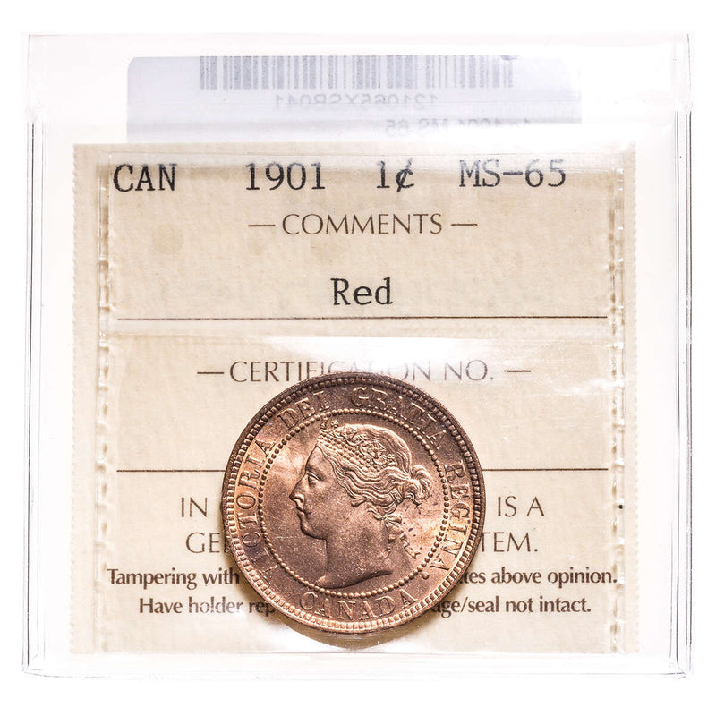 1 cent 1901 Red ICCS MS-65 Default Title