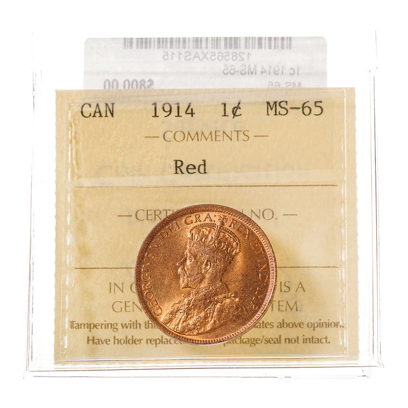 1 cent 1914 Red ICCS MS-65 Default Title