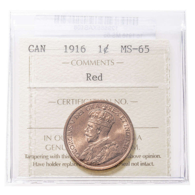 1 cent 1916 Red ICCS MS-65 Default Title