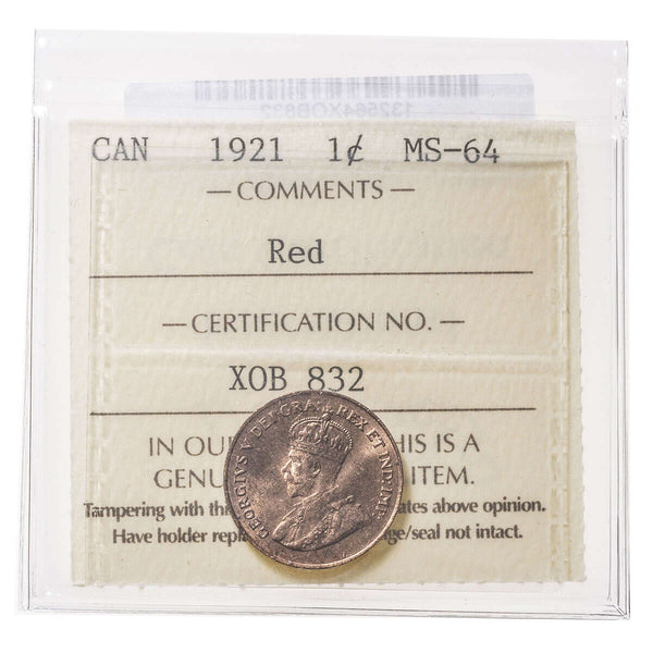 1 cent 1921  ICCS MS-64 Default Title