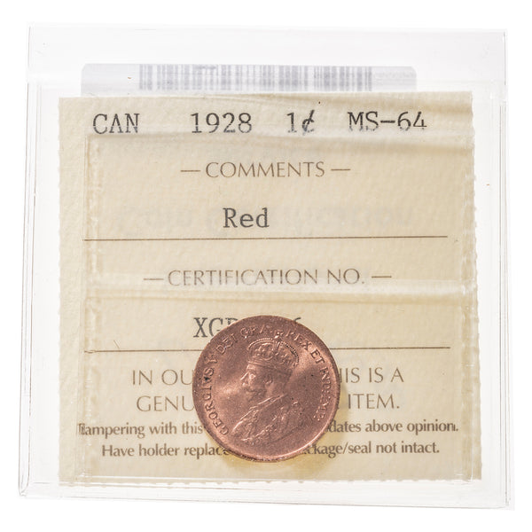 1 cent 1928 Red ICCS MS-64 Default Title