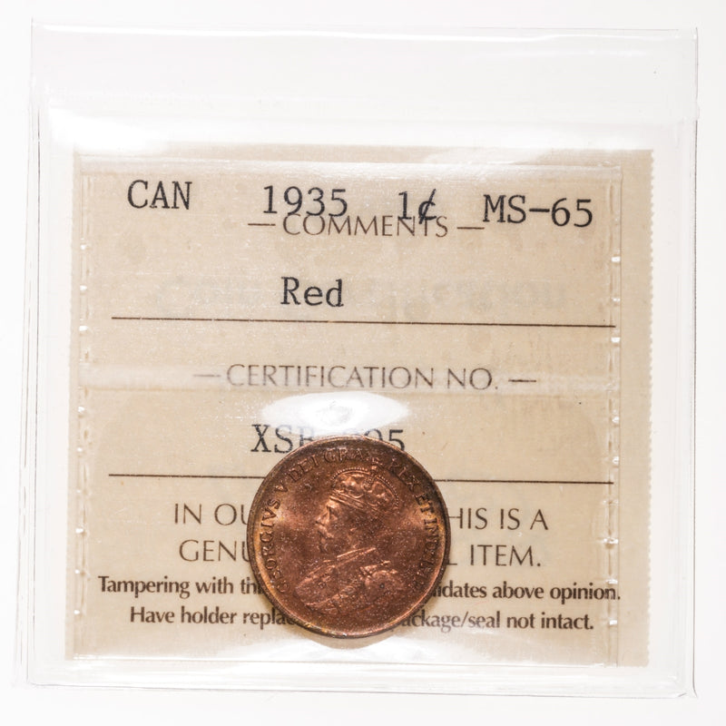 1 cent 1935 Red ICCS MS-65 Default Title