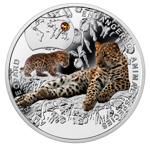 2015 $1 Endangered Animal Species: Amur Leopard - Pure Silver Coin