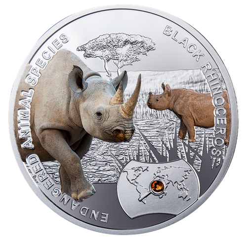 2014 $1 Endangered Animal Species: Black Rhinoceros - Pure Silver Coin