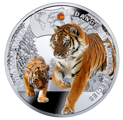 2014 $1 Endangered Animal Species: Siberian Tiger - Pure Silver Coin