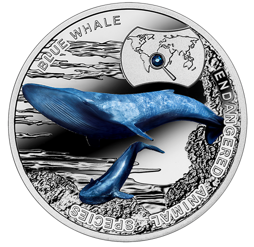 2015 $1 Endangered Animal Species: Blue Whale - Pure Silver Coin