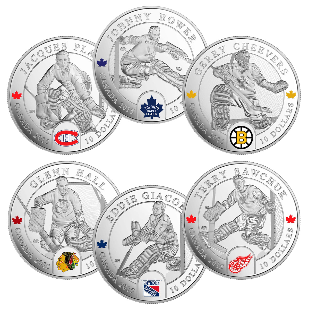 2015 $10 NHL Goalie 6-Coin Set