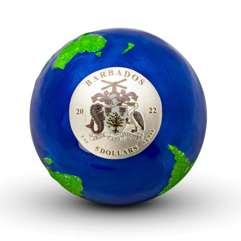 2022 $5 Blue Marble Green Planet - Pure Silver Coin