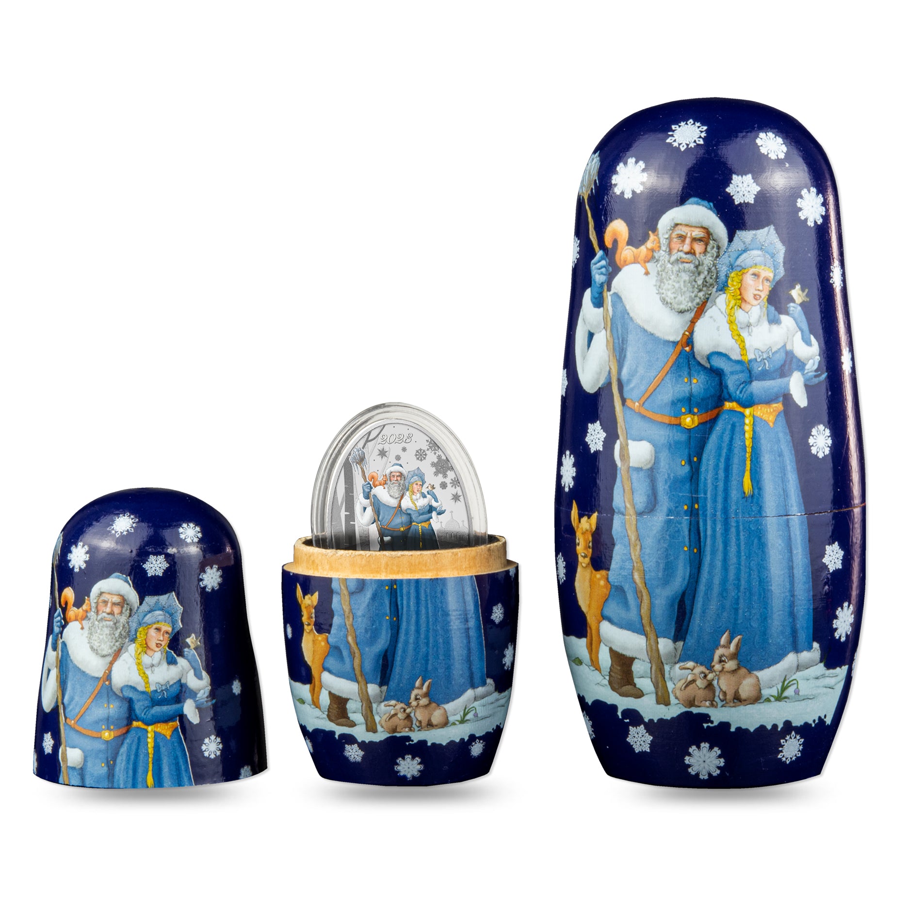 2023 $5 Father Frost Matroyshka Nesting Doll - Pure Silver Coin