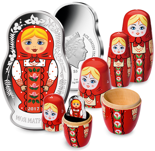 2017 $5 Matryoshka Doll - Pure Silver Coin