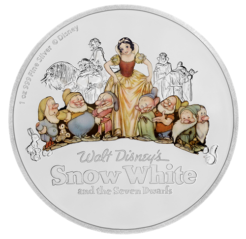 2017 $2 Snow White and the Seven Dwarfs 80th Anniversary - Pure Silver Coin