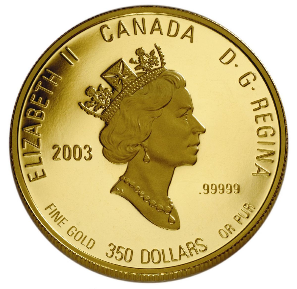 2003 $350 White Trillium - Pure Gold Coin