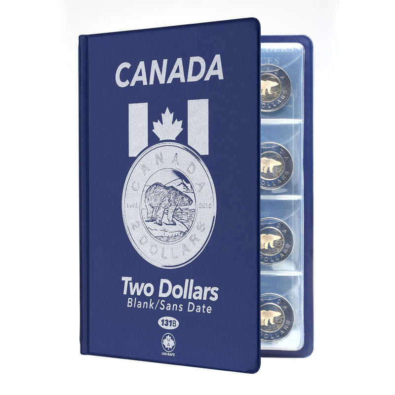Uni-Safe Blue Coin Albums 2 Dollars (Blank)