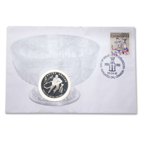 1993 $1 The Stanley Cup (1893-1993), 100th Anniversary - Coin and Day of Issue Stamp Set Default Title