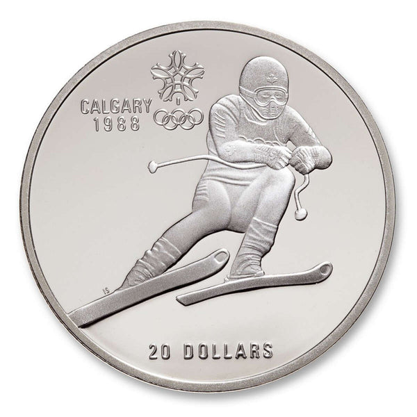 1988 $20 Calgary Olympic Winter Games: Downhill Skiing - Sterling Silver Coin Default Title