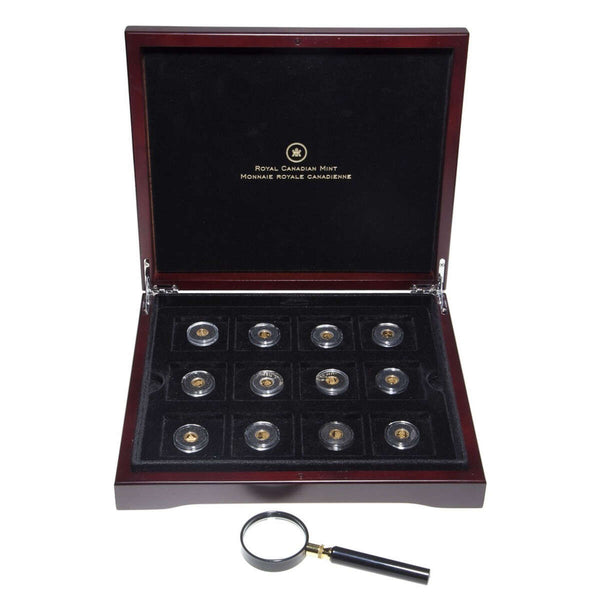 2012 The World's Smallest Gold Coins Collection - 12-Coin Pure Gold Set with Magnifying Glass Default Title