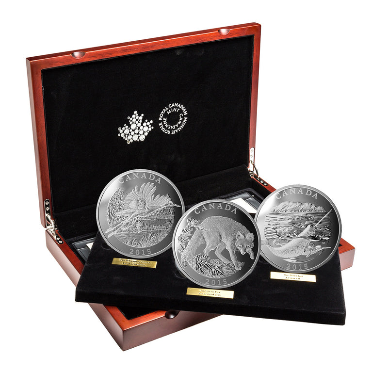 2015 $125 Conservation Series - 15 oz. Pure Silver 3 Coin Set in Display Case Default Title
