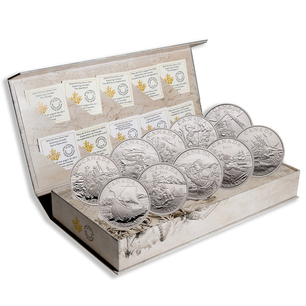 2015 $15 Exploring Canada - Pure Silver 10-Coin Set