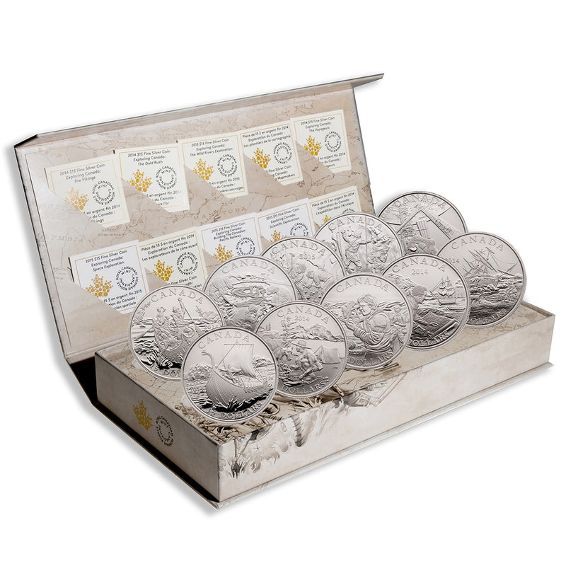 2015 $15 Exploring Canada - Pure Silver 10-Coin Set Default Title