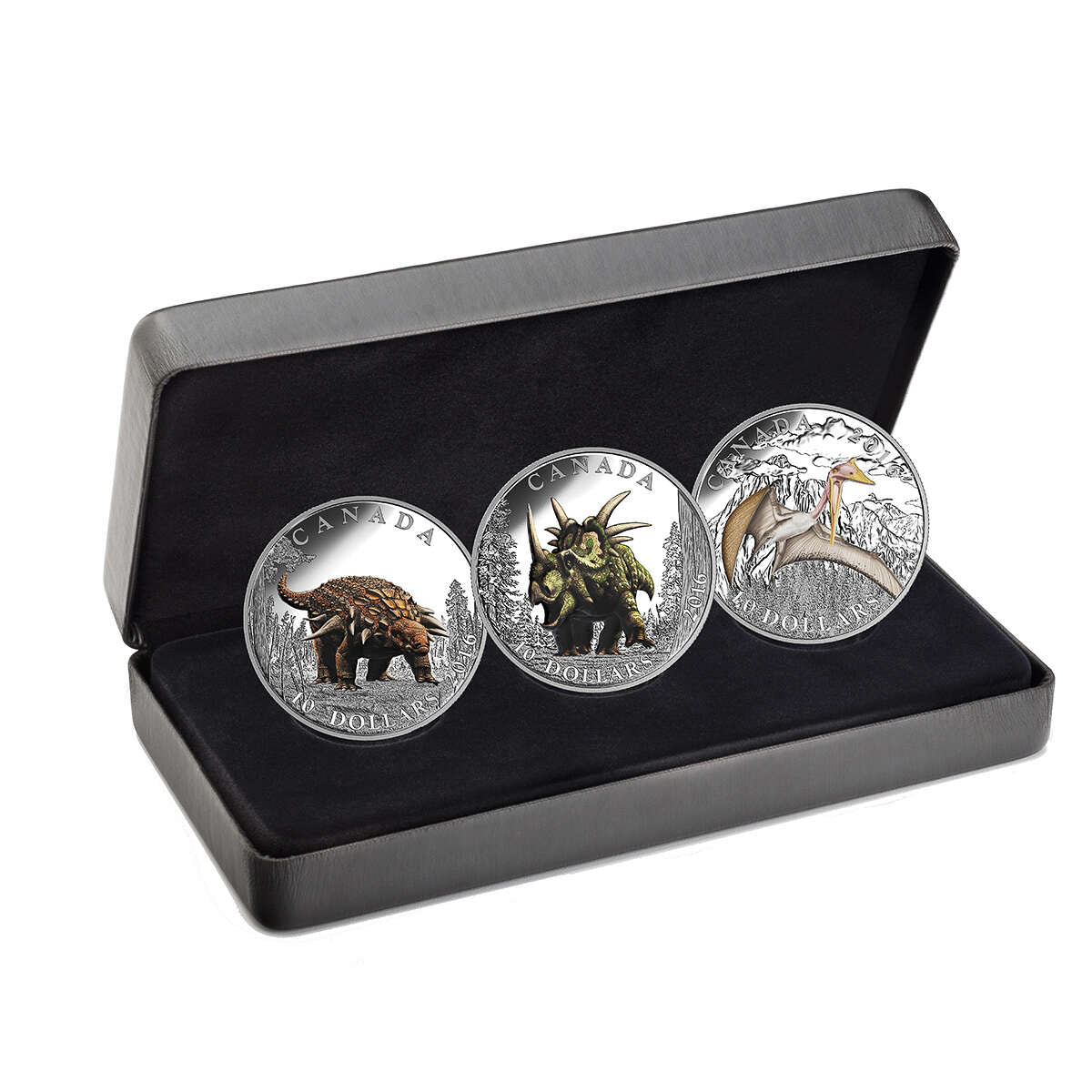 2016 $10 Day of the Dinosaurs - 3 Coin Pure Silver Set in Display Case Default Title