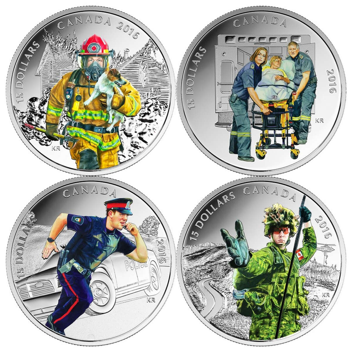 2016 $15 National Heroes - Pure Silver 4 Coin Set with Display Case Default Title