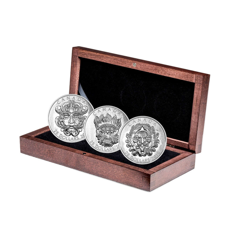2016 $25 Sculptural Art of Parliament "Grotesque Green Man" - Pure Silver 3 Coin Set in Display Case Default Title