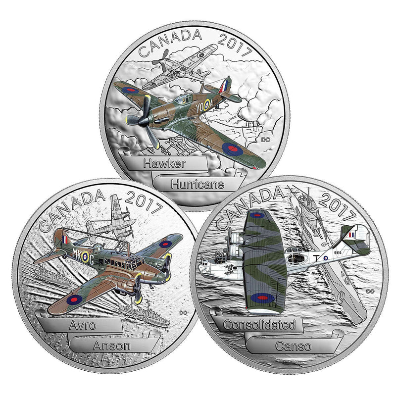 2017 $20 Aircraft of the Second World War - 3-Coin Pure Silver Set