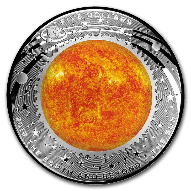 2019 $5 Earth and Beyond: Sun - Pure Silver Coin