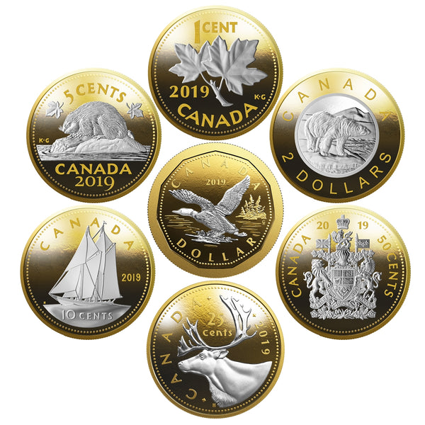 2019 Big Coin 5-Ounce Series - Pure Silver 7-Coin Set