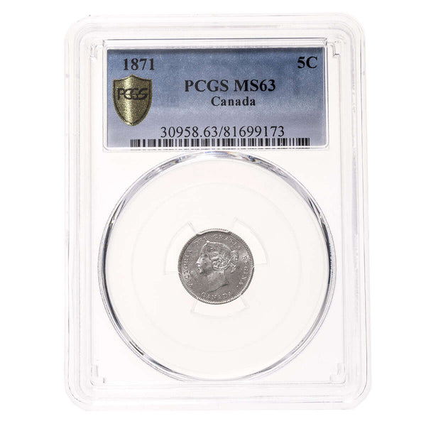 5 cent 1871  PCGS MS-63