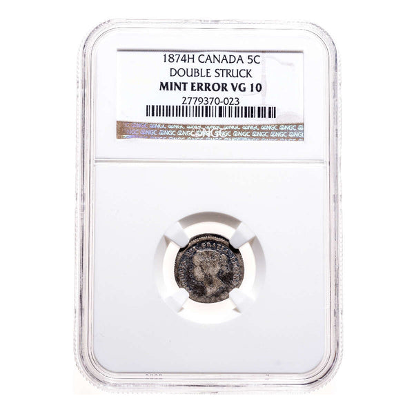 5 cent 1874H Mint Error NGC VG-10