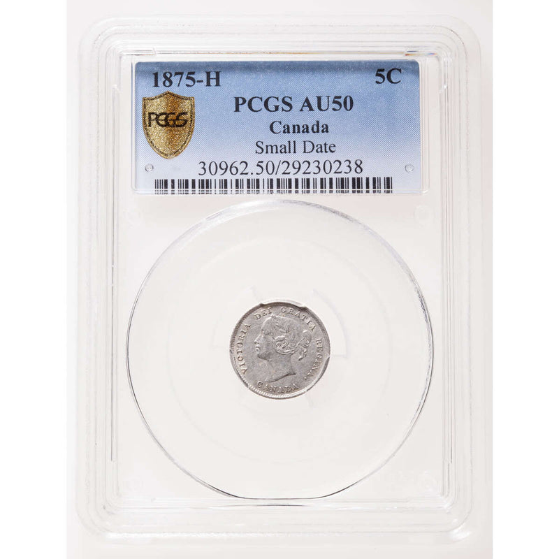 5 cent 1875H Small Date PCGS AU-50 Default Title