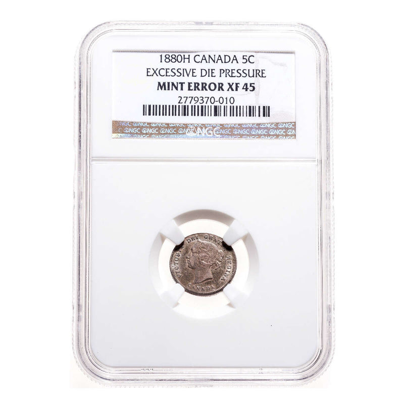 5 cent 1880H Mint Error NGC EF-45 Default Title