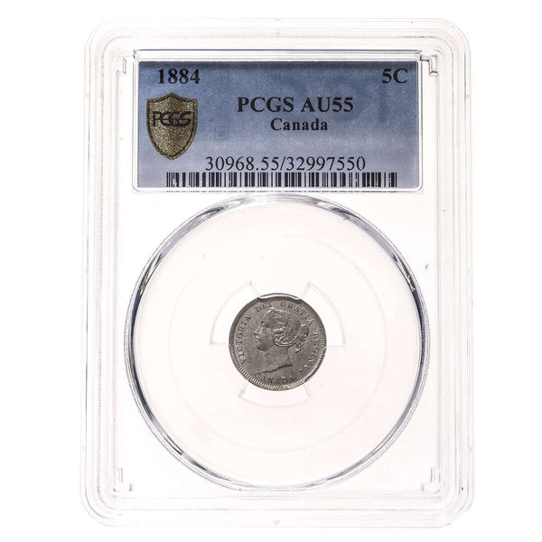 5 cent 1884 Blunt Near 4 PCGS AU-55 Default Title