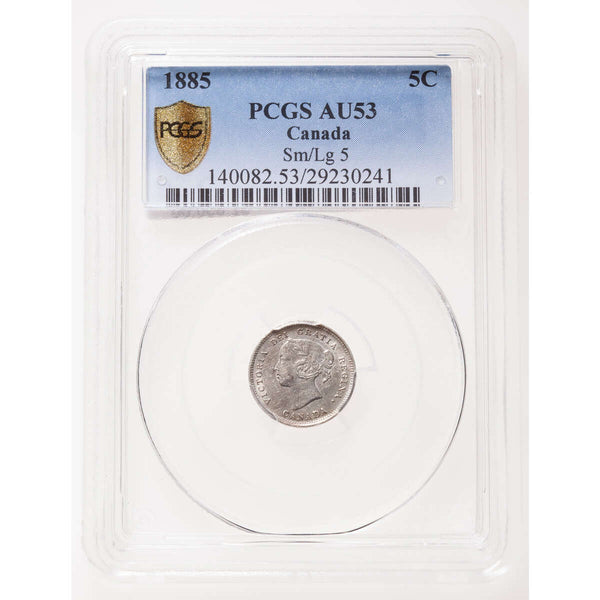 5 cent 1885 Small 5/5 PCGS AU-53 Default Title
