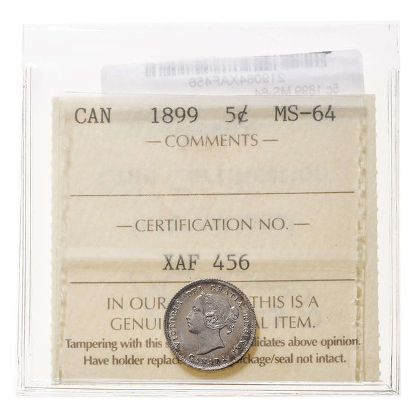5 cent 1899  ICCS MS-64 Default Title