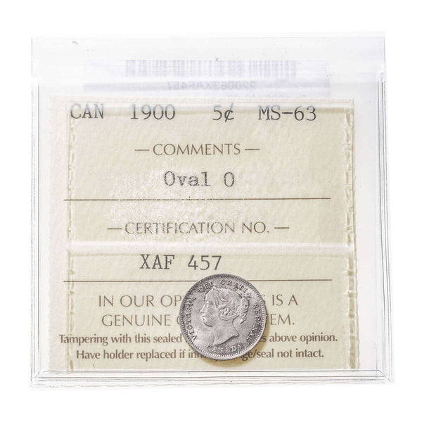 5 cent 1900  ICCS MS-63 Default Title