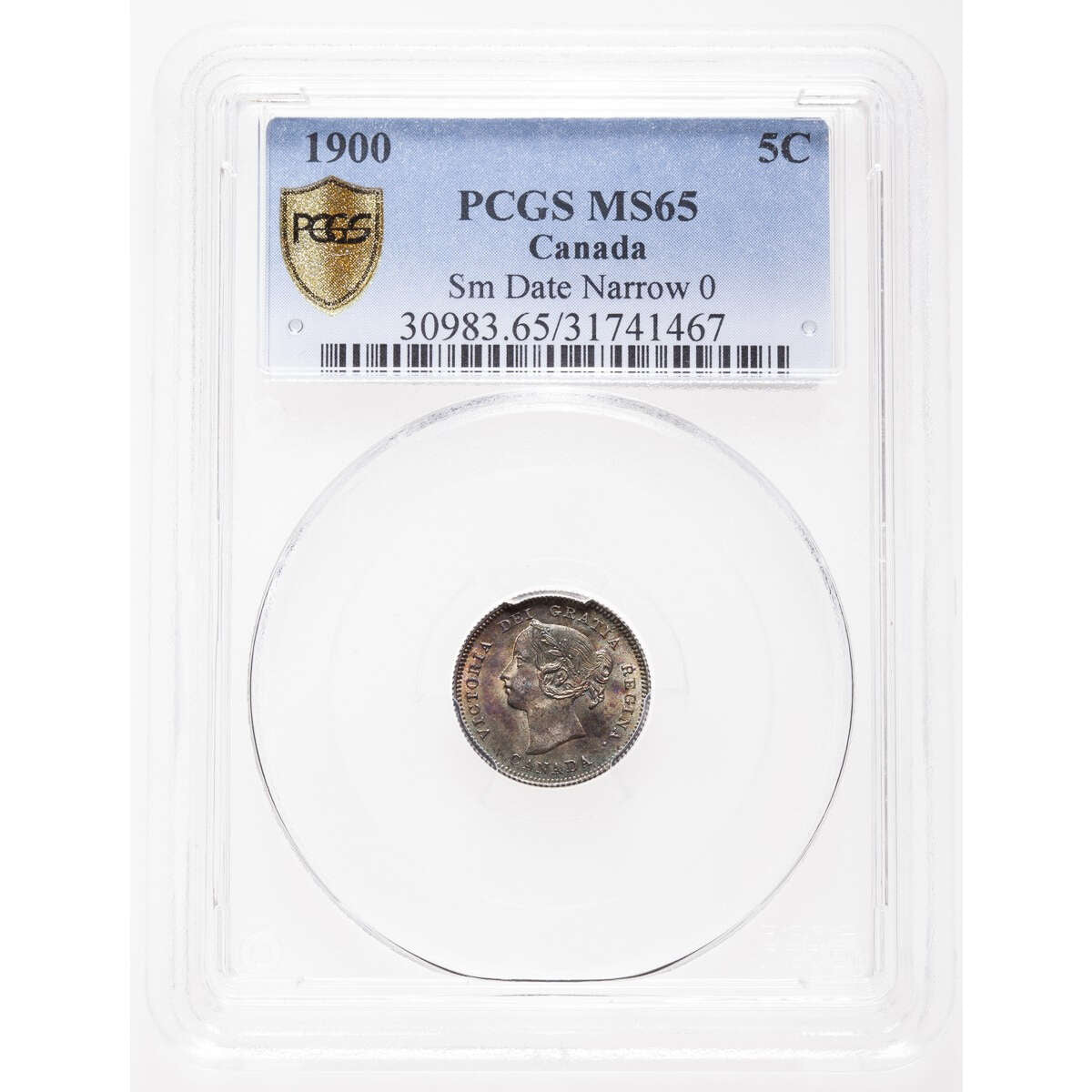 5 cent 1900 Sm Date Oval O PCGS MS-65 Default Title