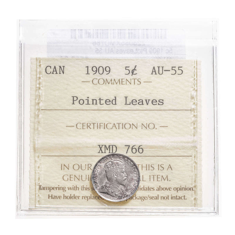5 cent 1909 PtdLeaves ICCS AU-55 Default Title