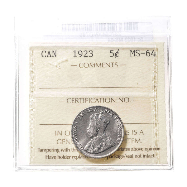 5 cent 1923  ICCS MS-64 Default Title