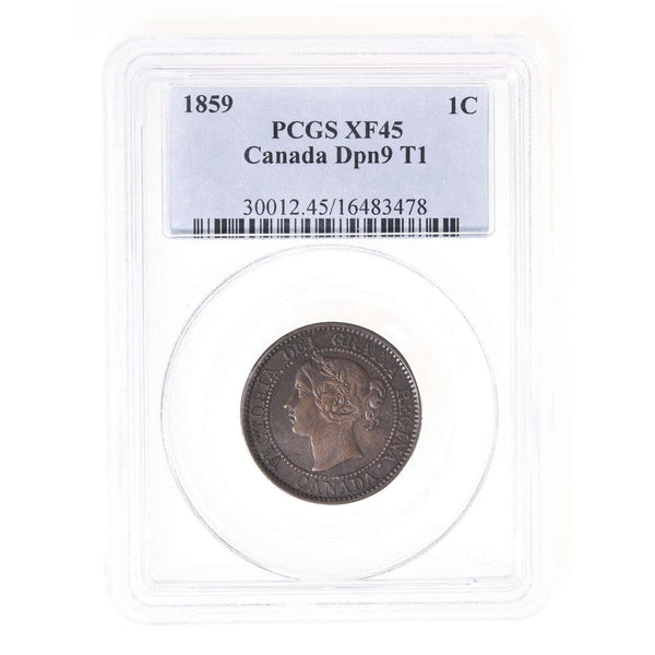 1 cent 1859 Narrow 9: DP #1 PCGS EF-45 Default Title