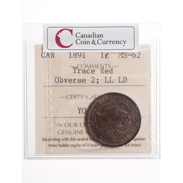 1 cent 1891 LD LL ICCS MS-62 Default Title