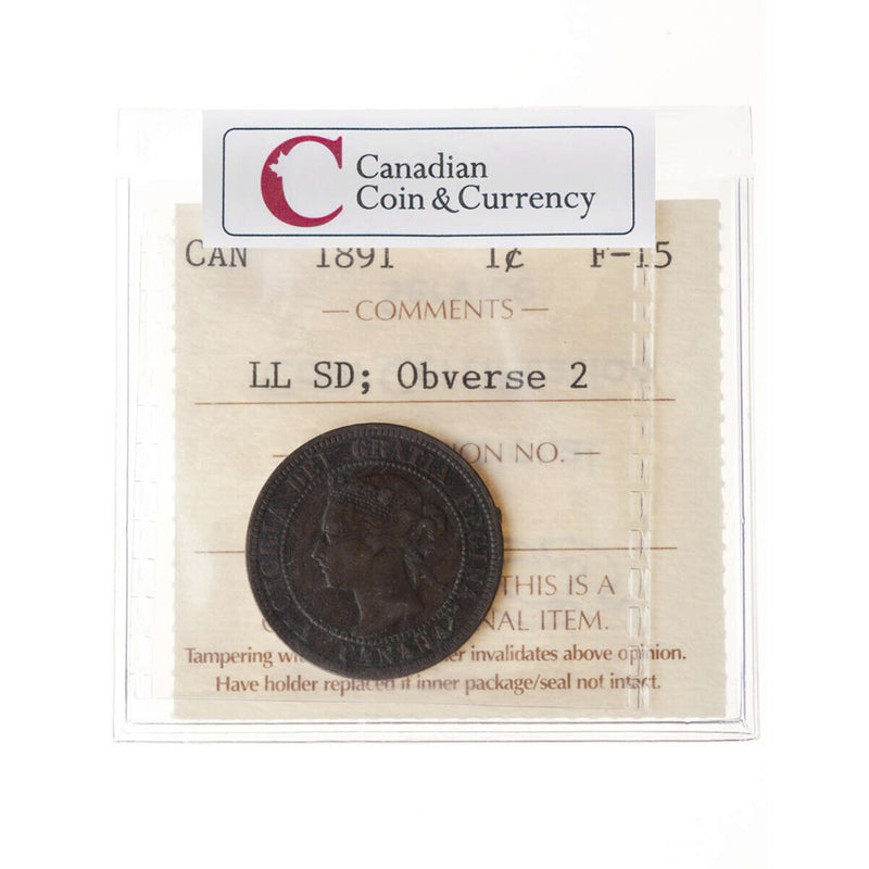 1 cent 1891 SD LL Obv 2 ICCS F-15 Default Title