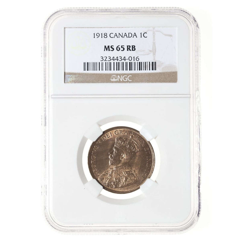 1 cent 1918 Red and Brown NGC MS-65 Default Title