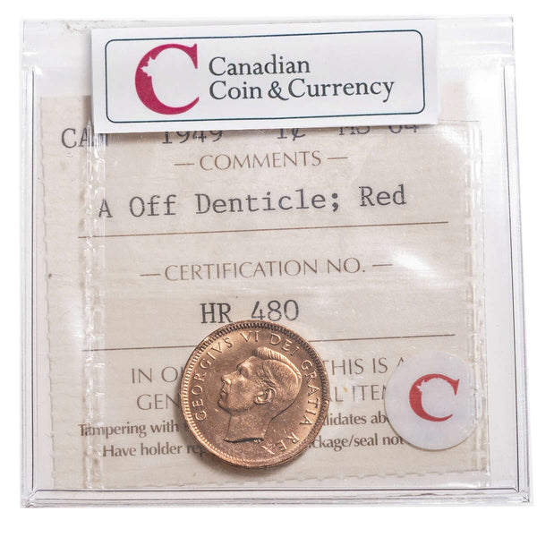 1 cent 1949 "A" Off Denticle Default Title