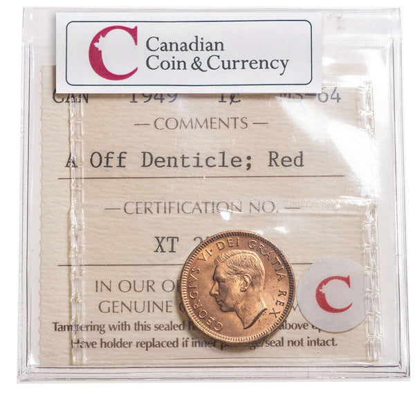1 cent 1949 A off Denticle ICC Default Title