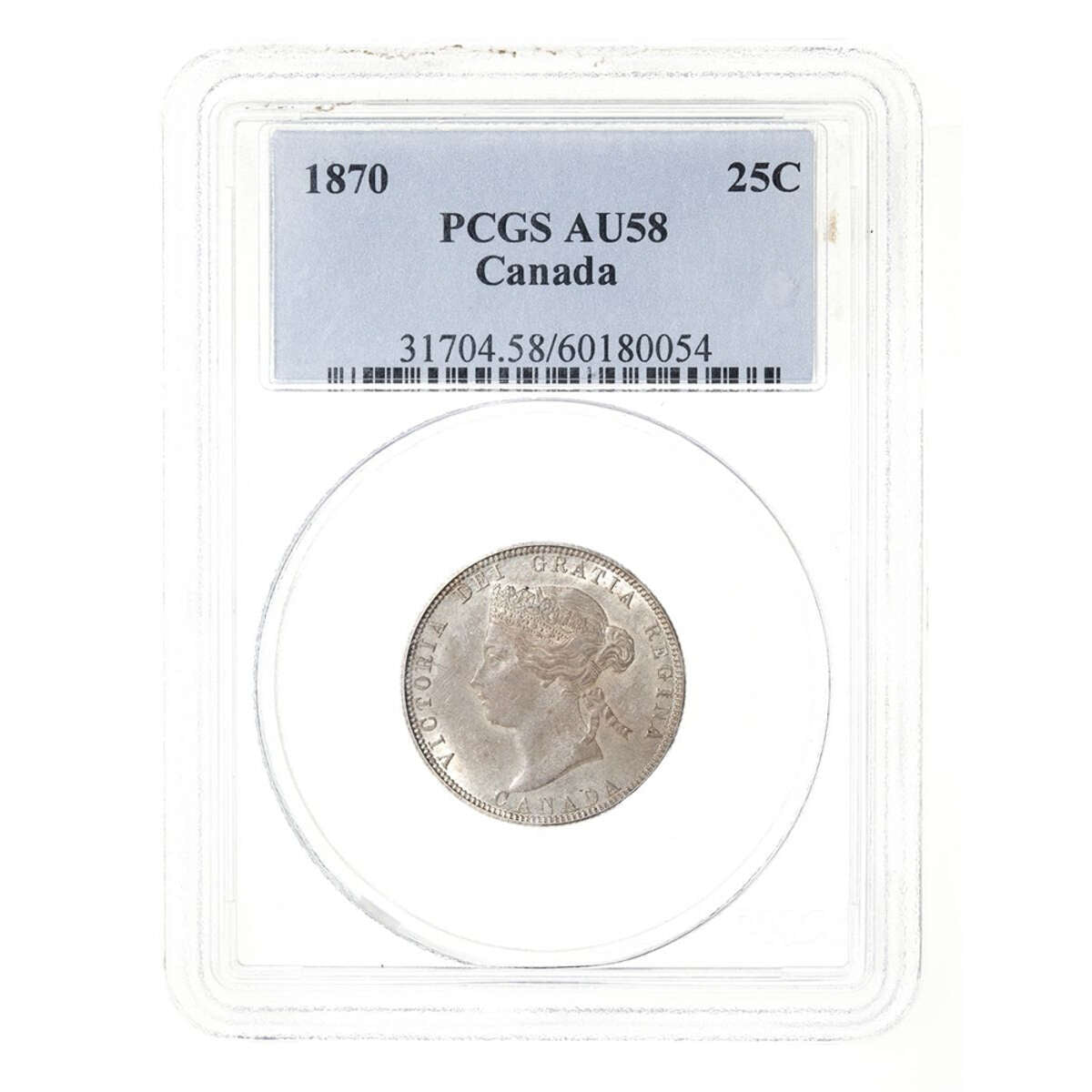 25 cent 1870 Obverse 1 PCGS AU-58 Default Title