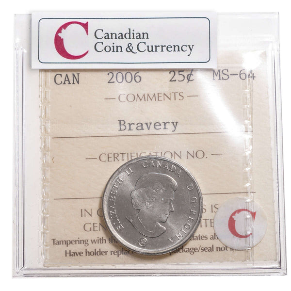 25 cent 2006 Bravery ICCS MS-64