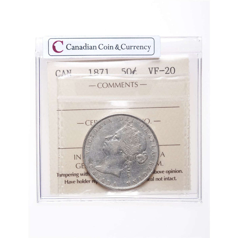 50 cent 1871  ICCS VF-20 Default Title